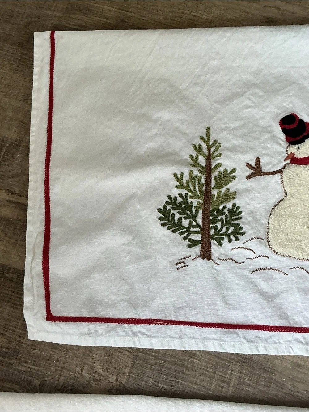 Williams Sonoma Snowman Embroidered Kitchen Towels, Set of 2 OB